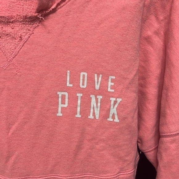 PINK Victoria’s Secret- pink and white pullover hoodie - Picture 3 of 7